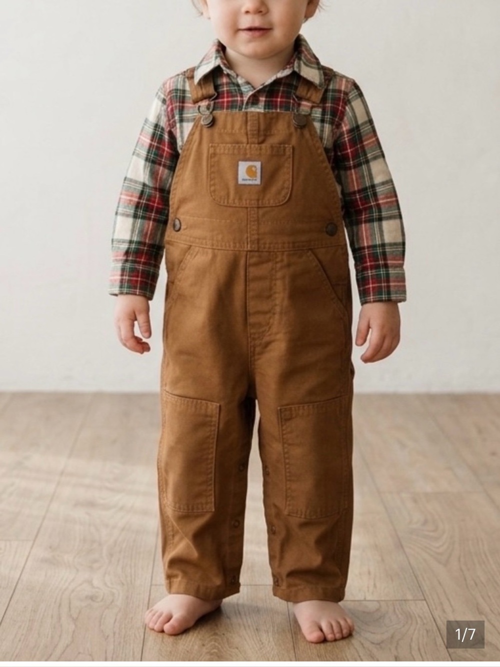 Carhartt Kids Rust Brown Overalls with Utility Pockets